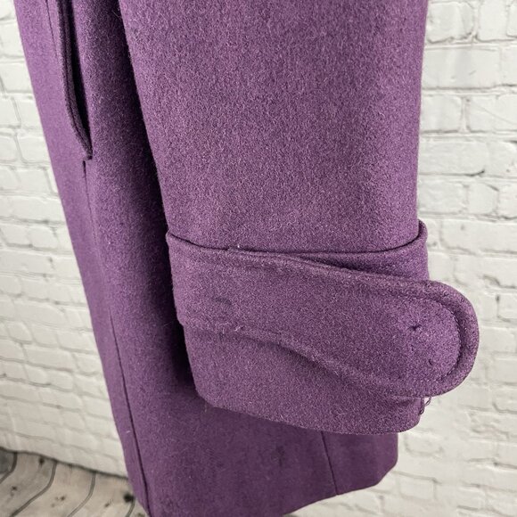 Tulle Anthropologie Purple Wool Blend Collared Lined Overcoat Size Medium M - Picture 11 of 16
